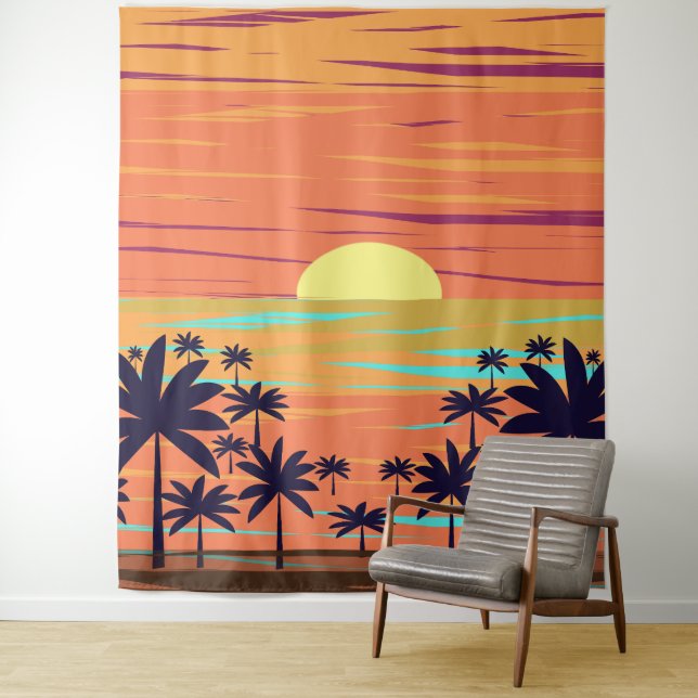 PALM SUNSET TAPESTRY (In Situ)