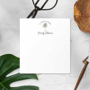 Palm Tree A Note From Cute Personalised Notepad