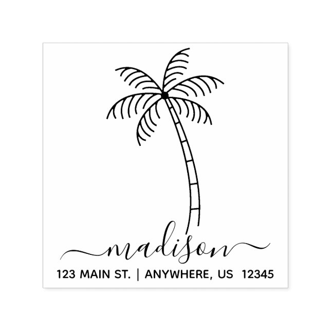 Palm Tree Address Self Inking Stamp (Design)