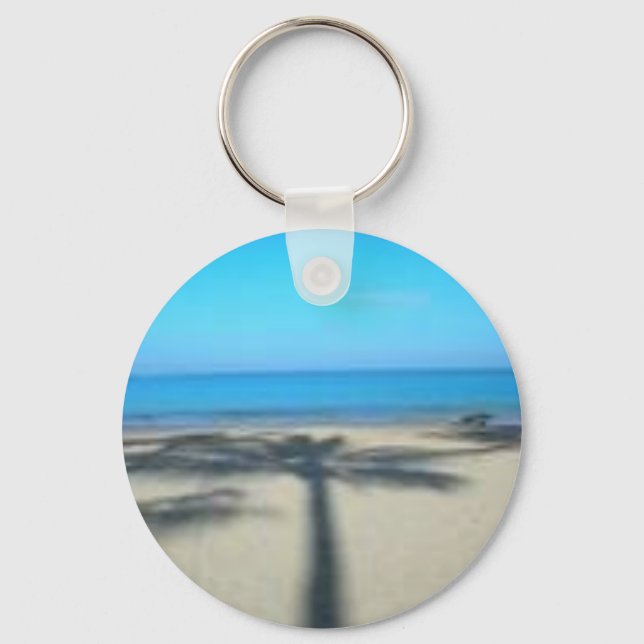Palm tree and beach key ring (Front)