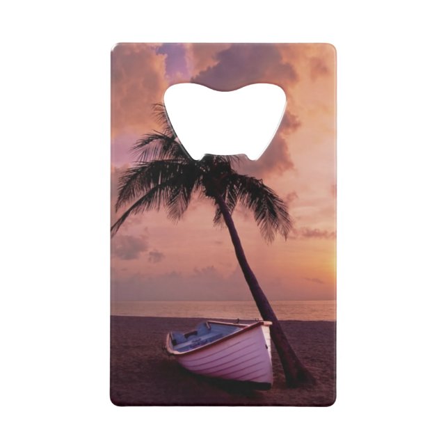 Palm Tree and Boat Beach Sunset (Front)