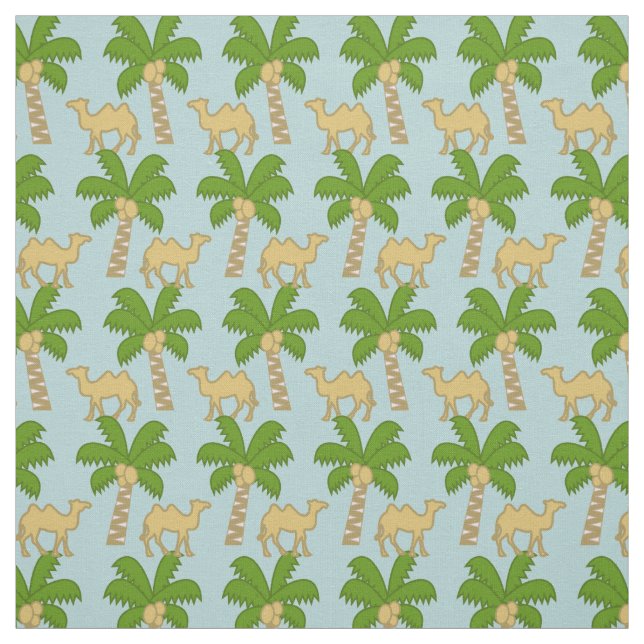 Palm Tree And Camel Fabric (Swatch)