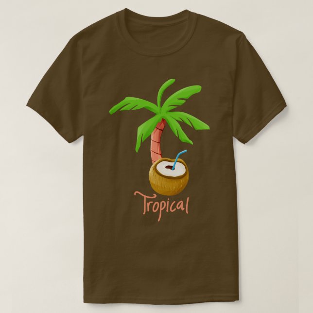 Palm tree and coconut drink in hawaii TShirt (Design Front)