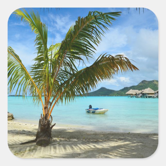 Palm tree and overwater resort sticker (Front)