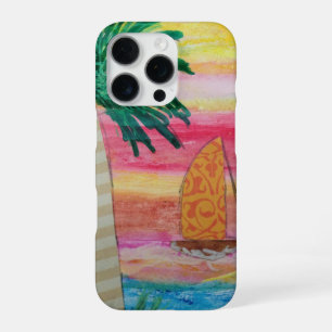 Palm Tree and Sailboat iPhone 16 Pro Case