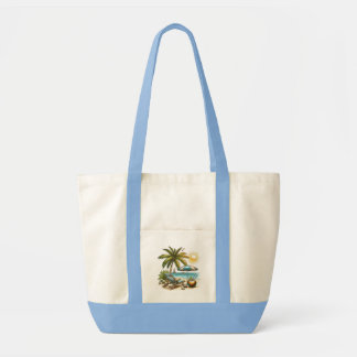 Palm tree and the beach tote bag
