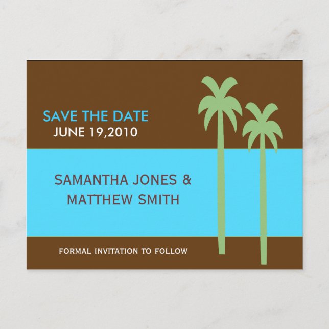 palm tree announcement postcard (Front)