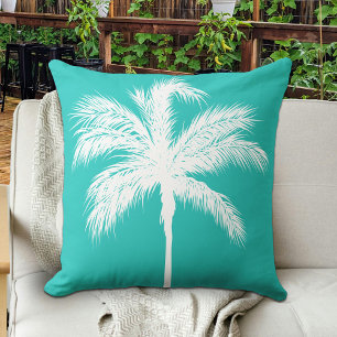 Palm Tree Aqua Cushion