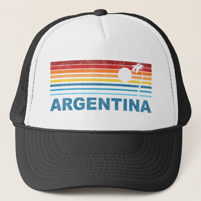 Palm Tree Argentina Trucker Hat (Front)
