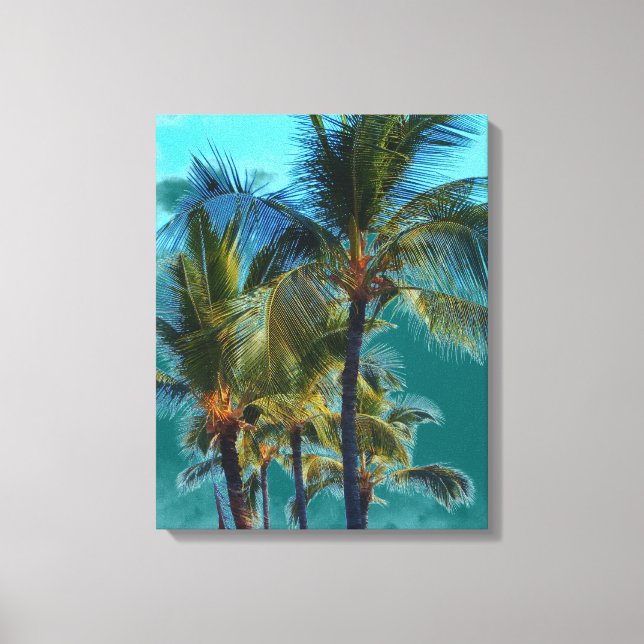 Palm tree art canvas wrap print (Front)