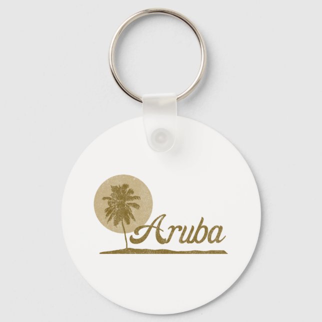 Palm Tree Aruba Key Ring (Front)