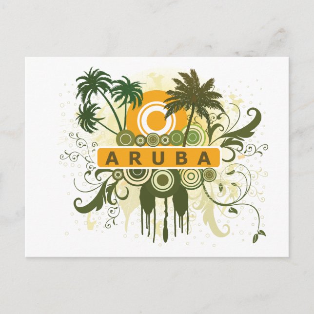 Palm Tree Aruba Postcard (Front)