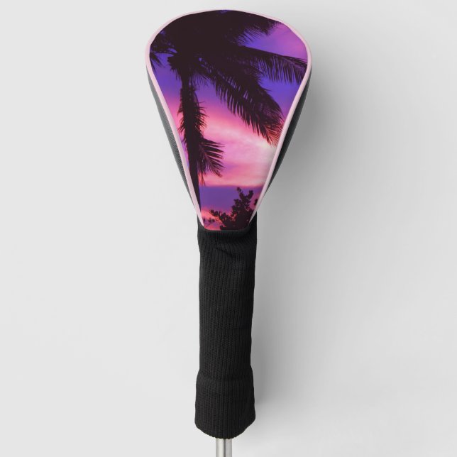 Palm Tree at Sunset  Golf Head Cover (Front)