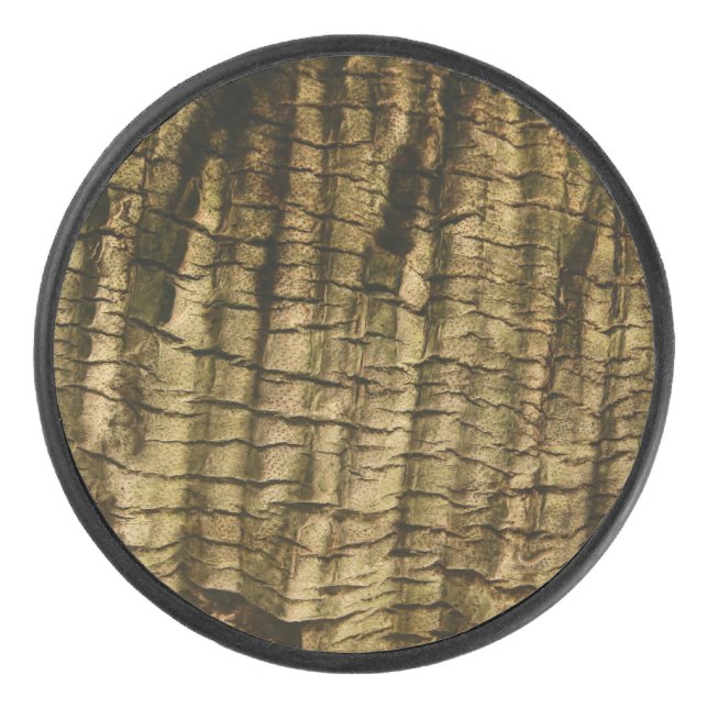Palm Tree Bark Hockey Puck (Front)