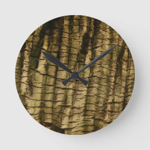 Palm Tree Bark Round Clock