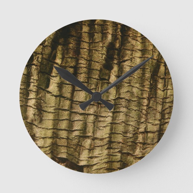 Palm Tree Bark Round Clock (Front)