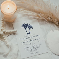 Palm Tree Beach Coastal Navy Wedding