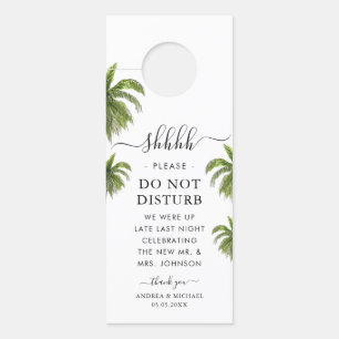 Palm Tree Beach Destination Wedding Party Hotel Door Hanger