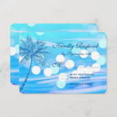Palm Tree Beach Destination Wedding RSVP Cards (Front/Back)