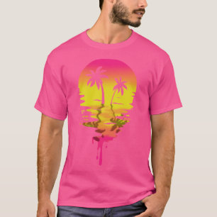Palm Tree Beach Ocean Summer Vacation Sunset TShir T-Shirt