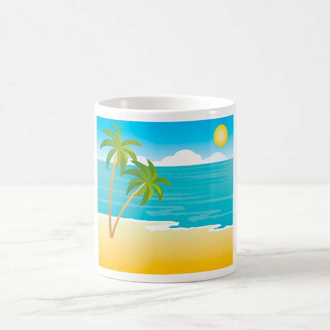 Palm Tree Beach Scene Coffee Mug (Creator Uploaded)