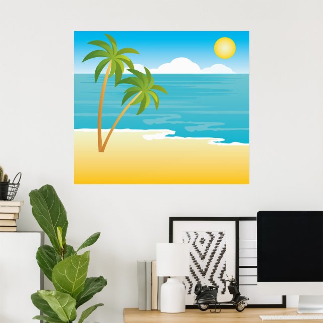 Palm Tree Beach Scene Poster (Creator Uploaded)