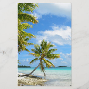 Palm tree beach stationery