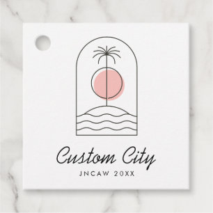 Palm Tree Beach Summer Custom Favour Tags