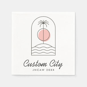 Palm Tree Beach Summer Custom Trade Show Napkin