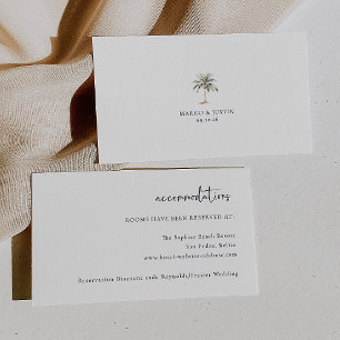 Palm Tree Beach Wedding Accommodations Enclosure Card