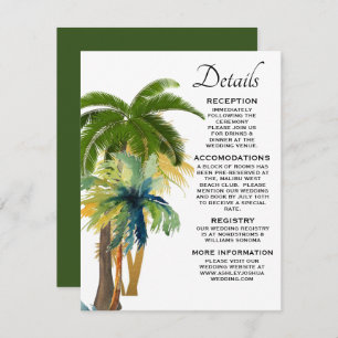 Palm Tree Beach Wedding  Enclosure Card