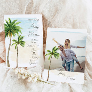 Palm Tree Beach Wedding Invitation