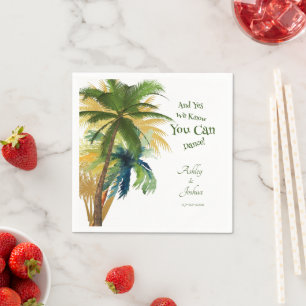 Palm Tree Beach Wedding Napkins