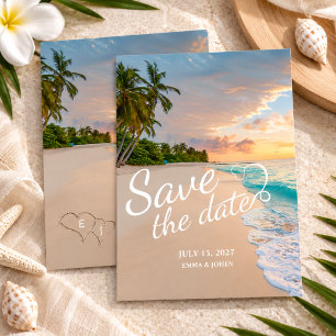 Palm Tree Beach Wedding Save The Date