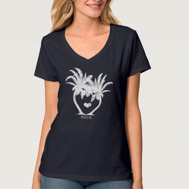 Palm Tree Beach Wedding T-Shirt (Front)