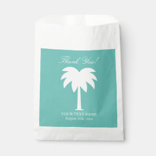 Palm tree beach wedding thank you party favour bag