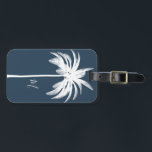 Palm Tree Blue White Tropical Elegant Monogram  Luggage Tag<br><div class="desc">Elegant blue palm tree form part of the canopy over  your initial.

Elegant Tropical Vintage design. The Palm tree is on a background of blue.

From a collection at Chessie's Fine Designs.

View full collection via the link on this page.</div>