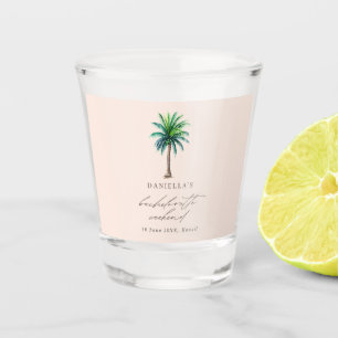 Palm Tree Blush Bachelorette Weekend Shot Glass