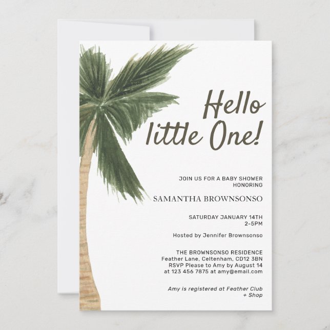 Palm Tree Boy Girl Bohemian Party Gender Neutral Invitation (Front)