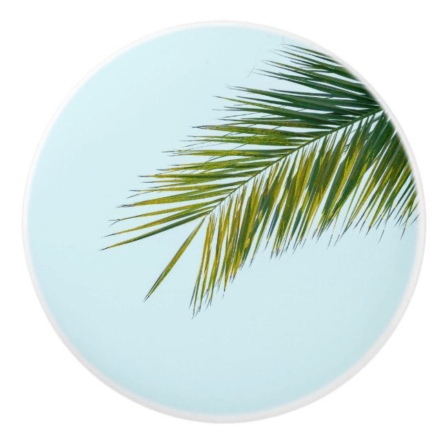 Palm tree branch ceramic knob (Front)