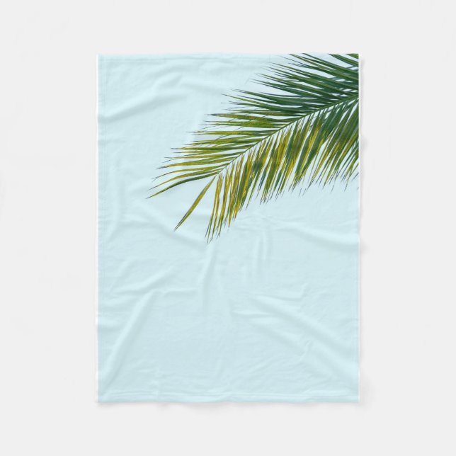 Palm tree branch fleece blanket (Front)