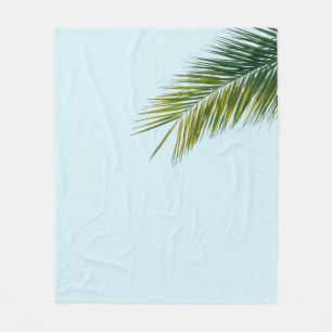Palm tree branch fleece blanket