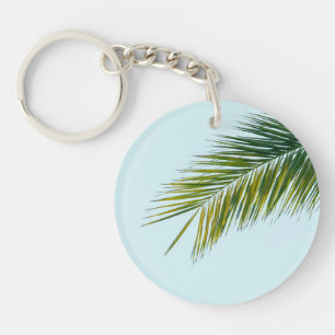 Palm tree branch key ring