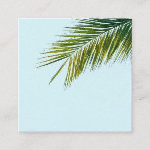 Palm tree branch square business card