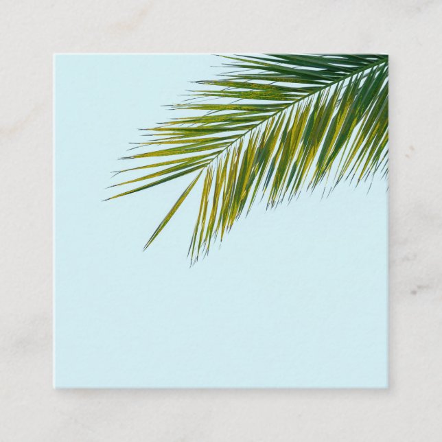 Palm tree branch square business card (Front)