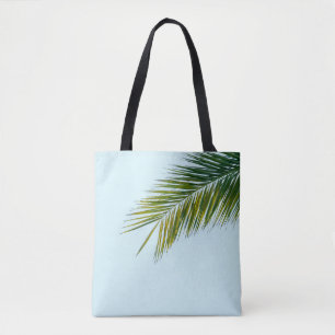 Palm tree branch tote bag