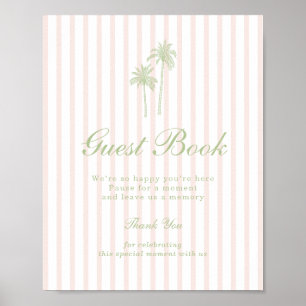 Palm Tree Bridal Shower Guest Book Table Sign