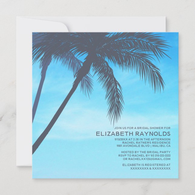 Palm Tree Bridal Shower Invitations (Front)