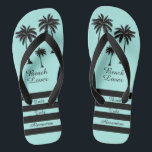 Palm Tree Bride Tribe Beach Lover   Jandals<br><div class="desc">Hit the beach in style with these awesome Palm Tree Personalised Beach Lover Flip Flops! Sweet little palm trees to give you that tropical feel! Room to customise with your name! Mix and match all of your favourite Beach Lover products from Up On the Mountain!</div>