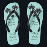 Palm Tree Bride Tribe  Jandals<br><div class="desc">Hit the beach in style with these awesome Beach Lover Bride Tribe Flip Flops with sweet little palm trees to give you that tropical feel! Room to customise with your bridsmaids names! Mix and match all of your favourite Beach Lover products from Up On the Mountain!</div>